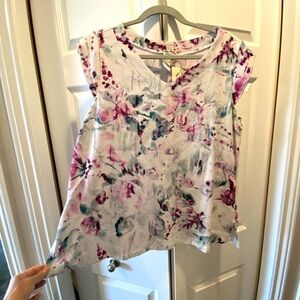 NWT Cotton Floral Print Sleeveless Top